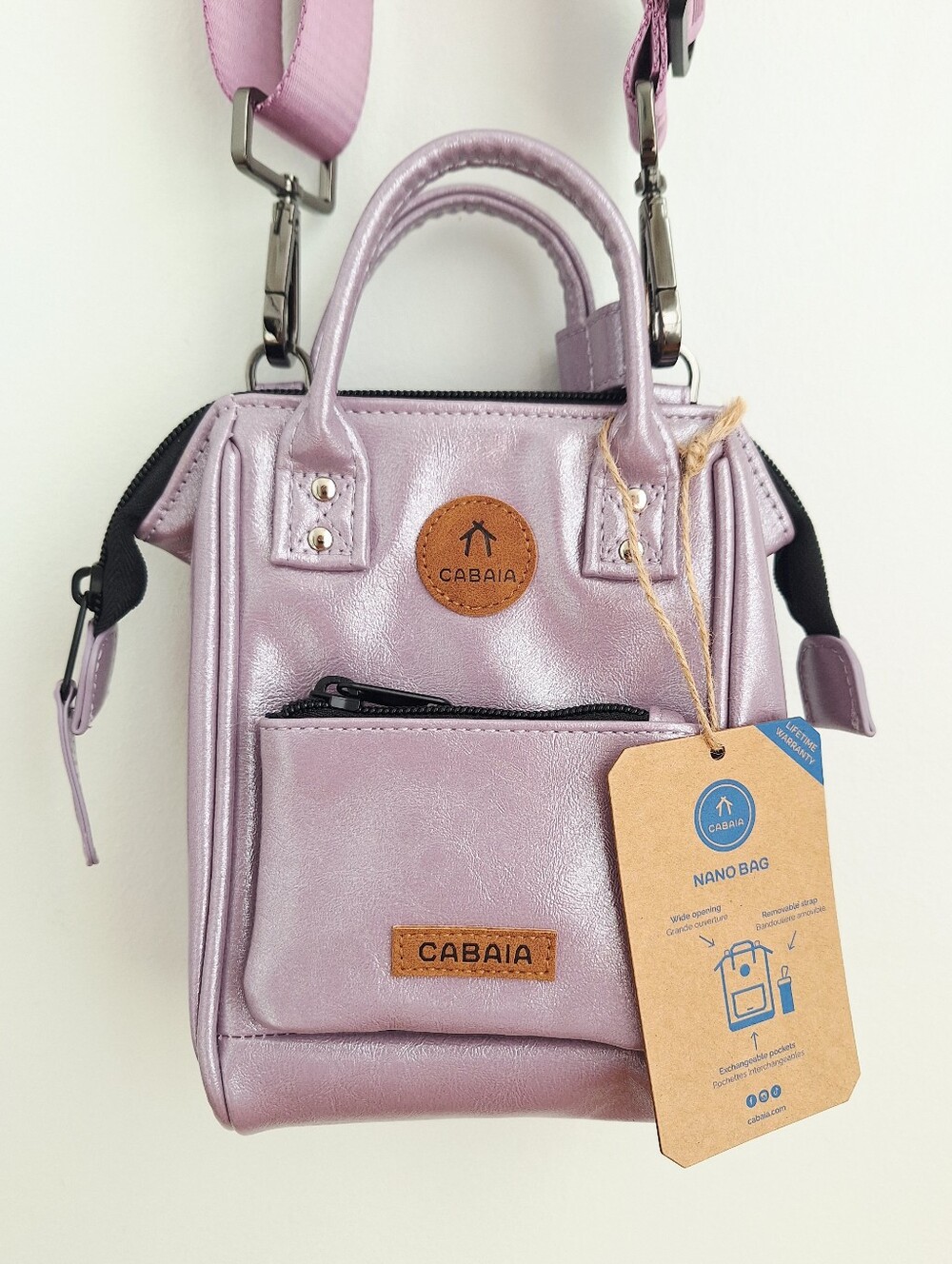 CABAIA Nano Adventurer Capri Lilac Iridescent Crossbody Bag NWT - Picture 3 of 10